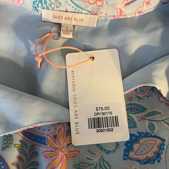 Skies are Blue Blue/Pink Paisley Print Dress - Small - NWT - Picture 12 of 13